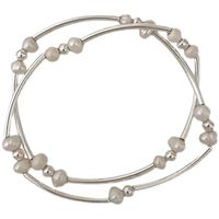 Fashion Geometric Titanium Steel Bracelets Necklace Pearl Stainless Steel Bracelets main image 4