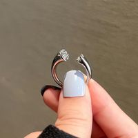 Casual Geometric Silver Plated Plating Open Ring main image 2