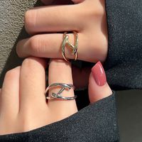 Lady Geometric Silver Plated Plating Open Ring main image 1