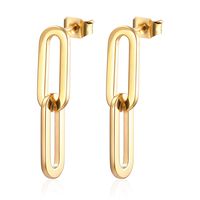Simple Style Geometric Titanium Steel Drop Earrings Gold Plated Stainless Steel Earrings sku image 2