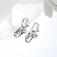 Simple Style Geometric Titanium Steel Drop Earrings Gold Plated Stainless Steel Earrings main image 2