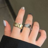 Lady Geometric Silver Plated Metal Zircon Open Ring main image 2
