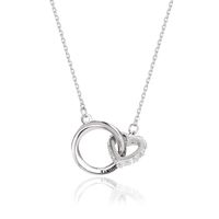 Mode Herzform Sterling Silber Halskette Mit Anhänger Inlay Zirkon 925 Silber Halsketten main image 5
