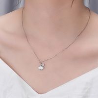 Simple Style Leaf Sterling Silver Necklace Inlay Shell 925 Silver Necklaces main image 4