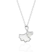 Style Simple Feuille Argent Sterling Collier Incruster Coquille 925 Argent Colliers main image 5