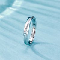 Simple Style Geometric Sterling Silver Open Ring Plating 925 Silver Rings main image 1