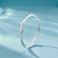 Simple Style Geometric Sterling Silver Bangle Plating 925 Silver Bracelets main image 3