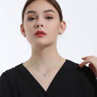Fashion Geometric Sterling Silver Pendant Necklace Inlay Zircon 925 Silver Necklaces main image 2