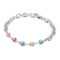 Fashion Devil's Eye Titanium Steel Bracelets Inlay Resin Stainless Steel Bracelets sku image 6