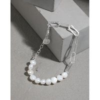 Fashion Solid Color Sterling Silver Bracelets Pearl Plating 925 Silver Bracelets main image 2