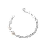 Mode Einfarbig Sterling Silber Armbänder Perle Überzug Inlay Zirkon 925 Silber Armbänder main image 5