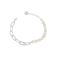 Fashion Solid Color Sterling Silver Bracelets Pearl Plating 925 Silver Bracelets sku image 1