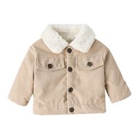 Fashion Color Block Polyester Button Fleece Jacket Baby Clothes main image 4