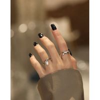 Fashion Solid Color Sterling Silver Open Ring Plating Inlay Pearl 925 Silver Rings main image 5