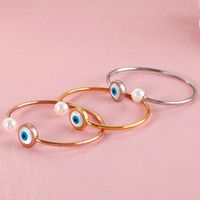 Fashion Devil's Eye Titanium Steel Inlay Opal Bracelets Earrings Necklace main image 4