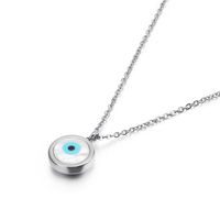 Fashion Devil's Eye Titanium Steel Inlay Opal Bracelets Earrings Necklace sku image 1