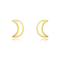 Simple Style Moon Copper Ear Studs Enamel Copper Earrings sku image 1