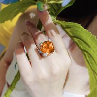 Fashion Flower Copper Rings Inlay Artificial Gemstones Copper Rings main image 5