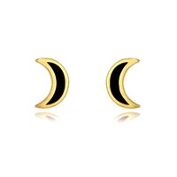 Simple Style Moon Copper Ear Studs Enamel Copper Earrings sku image 2