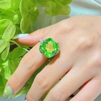 Fashion Geometric Copper Rings Inlay Artificial Gemstones Copper Rings main image 5