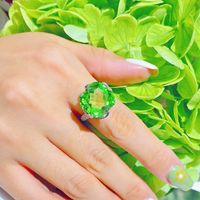 Fashion Geometric Copper Rings Inlay Artificial Gemstones Copper Rings main image 2