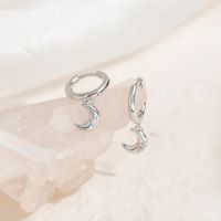 Simple Style Star Moon Copper Drop Earrings Plating Inlay Zircon Copper Earrings main image 2