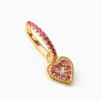 Retro Heart Shape Copper Drop Earrings Plating Inlay Zircon Copper Earrings main image 4
