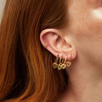 Retro Heart Shape Copper Drop Earrings Plating Inlay Zircon Copper Earrings main image 2