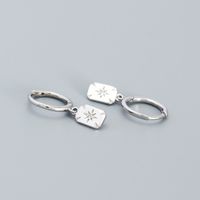 Mode Géométrique Argent Des Boucles D'oreilles Huit Awn Étoiles Placage Gemme 925 Argent Boucles D'oreilles sku image 1