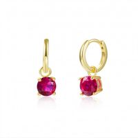 Mode Rond Le Cuivre Boucles D'oreilles Placage Incruster Zircon Boucles D'oreilles En Cuivre main image 3