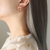 Fashion Heart Shape Titanium Steel Earrings Plating Stainless Steel Earrings 1 Pair sku image 2