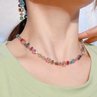 Bohemian Water Droplets Heart Shape Copper Inlay Artificial Gemstones Bracelets Earrings Necklace main image 4
