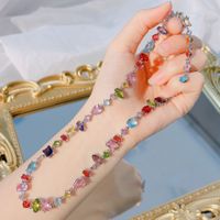 Bohemian Water Droplets Heart Shape Copper Inlay Artificial Gemstones Bracelets Earrings Necklace sku image 3
