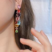 Bohemian Water Droplets Heart Shape Copper Inlay Artificial Gemstones Bracelets Earrings Necklace main image 3