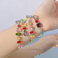Bohemian Water Droplets Heart Shape Copper Inlay Artificial Gemstones Bracelets Earrings Necklace sku image 1