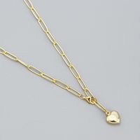 Fashion Heart Shape Silver Necklace Patchwork Stainless Steel Necklaces sku image 1