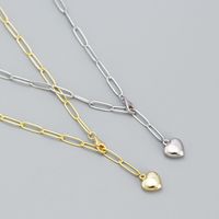 Fashion Heart Shape Silver Necklace Patchwork Stainless Steel Necklaces main image 4