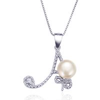 Fashion Letter Sterling Silver Pendant Necklace Plating Artificial Pearls 925 Silver Necklaces main image 3