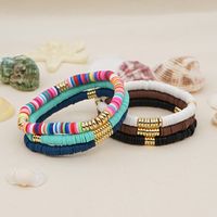 Fashion Letter Colorful Soft Clay Patchwork Pearl Bracelets main image 4