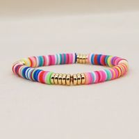 Fashion Letter Colorful Soft Clay Patchwork Pearl Bracelets main image 2