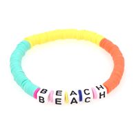 Fashion Letter Colorful Soft Clay Patchwork Pearl Bracelets sku image 1