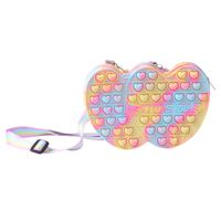 Unisex Small Silica Gel Color Block Cute Heart-shaped Zipper Coin Purse main image 3