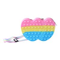 Kid's Color Block Heart Shape Silica Gel Multicolor Zipper Kids Wallets sku image 10