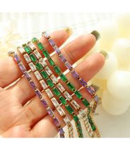 Fashion Geometric Titanium Steel Inlay Bracelets Necklace main image 2