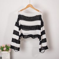 Fashion Stripe Knit Round Neck Long Sleeve Regular Sleeve Sweater main image 3