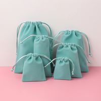 Simple Style Solid Color Cloth Drawstring Jewelry Packaging Bags sku image 1
