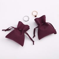 Simple Style Solid Color Synthetic Fibre Drawstring Jewelry Packaging Bags sku image 5