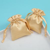 Simple Style Solid Color Satin Drawstring Jewelry Packaging Bags main image 6