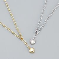 Fashion Heart Shape Silver Necklace Patchwork Stainless Steel Necklaces main image 1