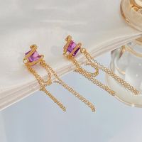 Ins Style Sweet Geometric Alloy Plating Inlay Zircon 14k Gold Plated Women's Ear Studs main image 2
